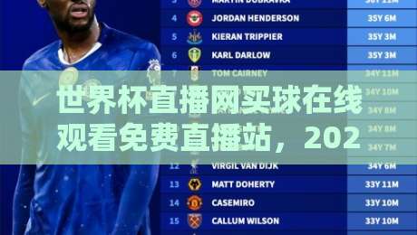 世界杯直播网买球在线观看免费直播站，2026年最新观赛指南来了！